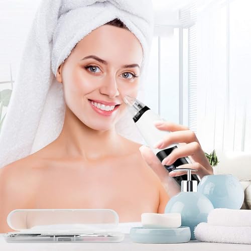 Image of SKYLIGHT Blackhead Remover Vacuum Electric Pore Cleaner for Whitehead Removal Tool, Acne Deep Face Machine, USB Rechargeable Derma Adjustable Suction & Interchangeable Heads Facial Device Men Women
