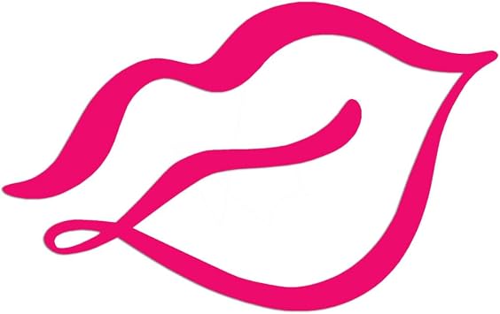 Decorative Decal - Lips Kiss 3.75" x 6 Hot Pink - Vinyl Sticker