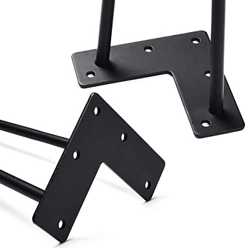 Image of JGS Iron Legs for Table of 4 Hairpin Legs for Furniture Office Metal Desk Legs Dining Table Legs Industry Work Set Table Height Extender Metal Legs for Sofa Side & Coffee Table Stand (Black 4 Inch)