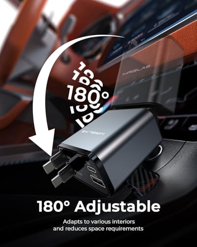 MRGLAS Retractable Car Charger for iPhone 17, 69W 4 in 1 Retractable USB C Car Charger Fast Charging with Built-in Type C Cable Cigarette Lighter Adapter for iPhone 17 16 Pro Max Samsung S25 iPad Air image 7