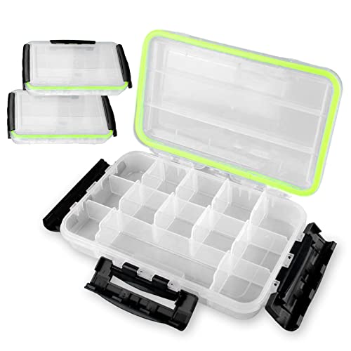 Fishing Tackle Box Tackle Box: 2Pack Waterproof Tackle Box 3700, Fishing Tackle Storage Trays With Removable Dividers, Plastic Tackle Trays Transparent Waterproof Fishing Tackle Storage #TOP9