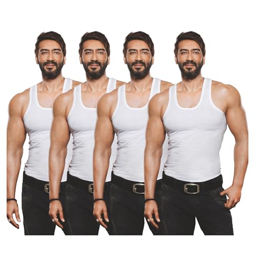 Image of Amul Comfy Men's Vest | 100% Cotton Single Jersey Fabric | U Neck Sleeveless Innerwear | Ultra Soft Hand Feel | Seamless Body | Superior Comfort Color May Vary (Pack of 4)