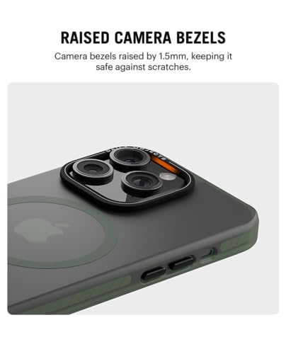 Image of DailyObjects TPU Green Nimbus Slim Magnetic Protective Case Cover Compatible With iPhone 15 Pro Max|Magsafe|Camera&Body Protection|Anti Shock,Scratch Resistant|Cutouts Modern Design|Wireless Charging