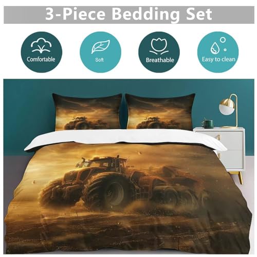 Ensemble housse couette tracteur microfibre coton haute qualité - 6