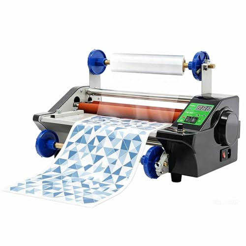 ZephPerton Plastificadora Térmica Y En Frío 600 W para Rollos A3/A4/A6, Temperatura Ajustable De 0 a 200 °C, Ancho 35 Cm Y Grosor 6 Mm, Velocidad De 1,8 M/min, Una O Dos Caras, para El Hogar