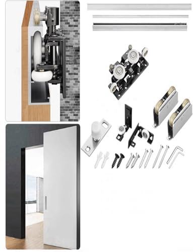Puerta de bolsillo oculta con kit de herrajes para maximizar espacios pequeños 3