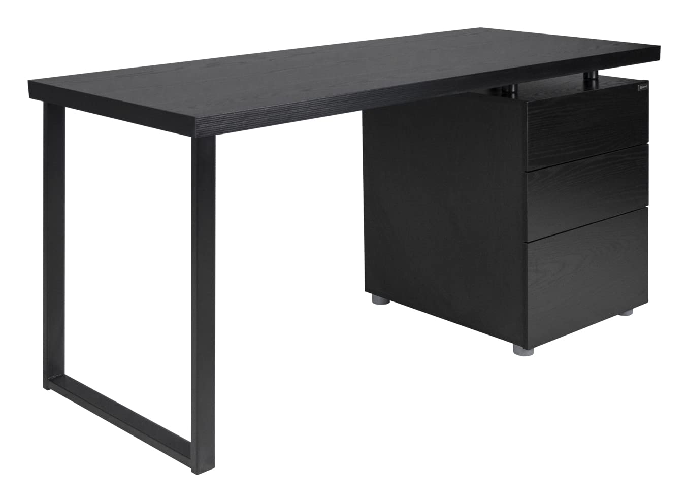 SAMIRA Scrivania per ufficio con cassettiera scrivania per cameretta colore nero mod. Althea