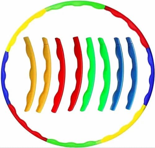Generic Hula Hoop Ring Set, 8 Pieces, 30-inch Diameter, Interlocking Design, Multicolor-image-7