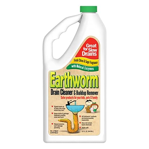 Earthworm Drain Cleaner - Clog Remover - Drain Opener / Deodorizer - Natural Enzymes, Safer for Families, Environmentally Responsible - 32 fl oz