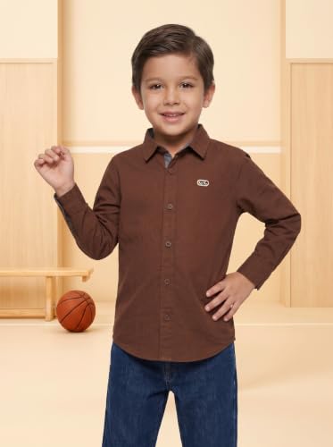 Image of Amazon Brand - Symbol Boys 100% Cotton Casual Shirt | Full Sleeves | Regular Fit | Age 2-14 Years