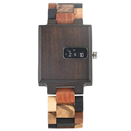 Preisvergleich Produktbild Rechteck Holzgehäuse Herrenuhren HolzuhrMen Clock Faltschließe blackonlywatch