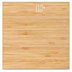 Basculas De Baño Originales CREATE/BALANCE BODY BAMBOO/Báscula de baño de bambú/Compacta, Capacidad de 180 kg, Laminado de Bamboo Natural