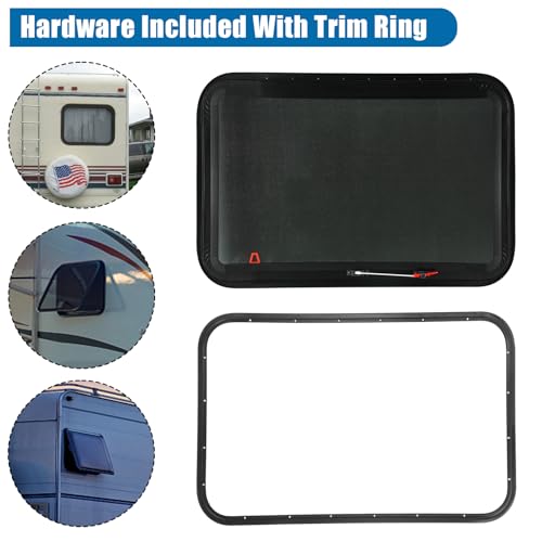 Image of RV Exit Window, Tinted with Net Screen and Trim Ring