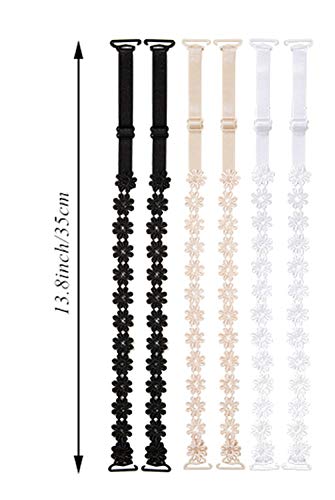 Decoration Rhinestone Bra Straps For Teens Girls Women Party Wedding Anti-Skid Pearl Straps Lace Flower Removable Crystal Flashing Row Bra Strap Clips Holder Set 10 Pack #TOP7