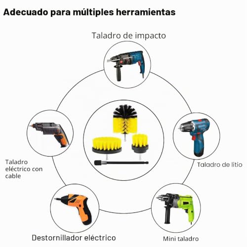 Miniatura 4 de Gffg Juego De 37 Piezas De Cepillo Para Taladro, Juego De Brocas Para Sellar Azulejos, Bañera, Lavabo, Suelo, Azulejos, Limpieza De Alfombras, Baño Y Cocina