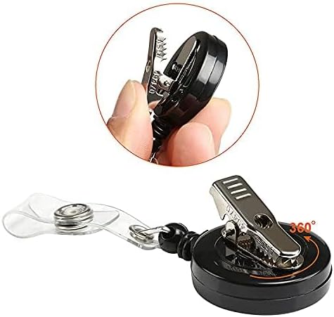 Miniatura 2 de Carrete retráctil para identificación con nombre, soporte para tarjetas de identificación, portatarjetas con clip de cocodrilo para