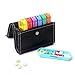 Price comparison product image XINHOME Travel Weekly Pill Box Organiser- Medication Reminder Daily AM PM, Day Night 7 Compartments-Includes Black Leather PU Carrying Case