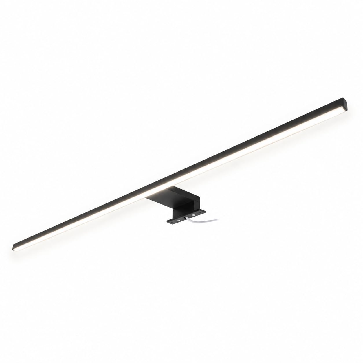 kalb lampada LED bagno Running Light 80 cm IP44, applique specchio effetto luminoso dinamico, 230V, parete o armadietto a specchio, nero/cromo, 3000K/4000K (nero, bianco neutro)