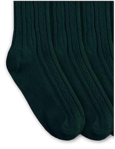 Jefferies Socks Girls School Uniform Cable Knit Knee High Socks 4 Pair Pack3