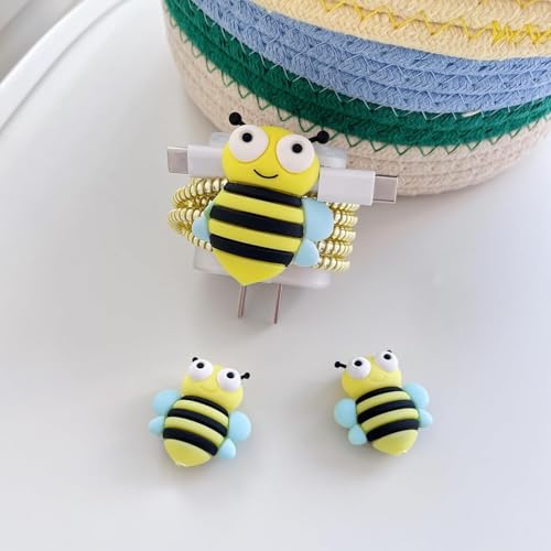 Image of Protective Charger Case for iPhone 18W 20W iPhone 15 14 13 12 11 Pro Max Charging Cable Charger Protective Cover Data Cable Protective Sleeve -(Yellow BEE)