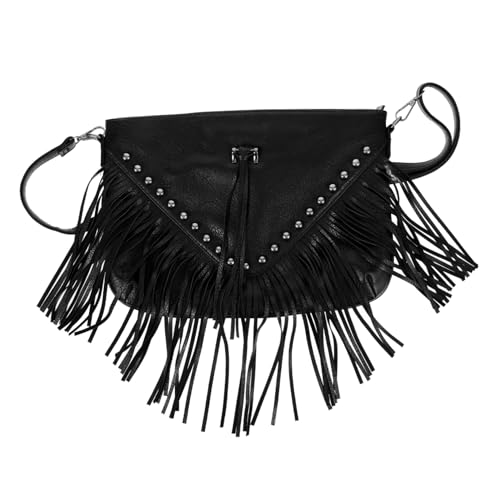 Paquet à bandoulière femme noir cuir souple sac décontracté grand format