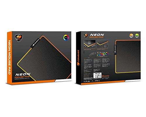 Cougar Gaming - Tappetino per Mouse Neon RGB, 350 x 300 x 4 mm, Colore: Nero - Mousepad - Immagine 4