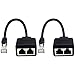 Duttek LAN Splitter, RJ45 LAN verteiler 1 auf 2, RJ45 1 männlich zu 2 weiblich Adapter für Ethernet CAT 5/CAT 6 LAN Ethernet Kabel Extender Netzwerk Adapter Stecker (1 Paar)