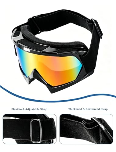 Image of 2Pcs Dirt Bike Goggles Motocross Motorcycle ATV Riding Dustproof Windproof Off Road Racing MX Four Wheeler Goggles
