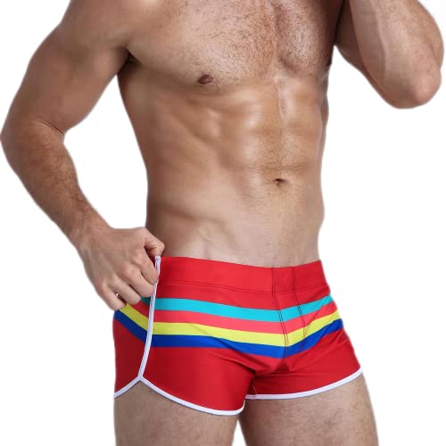UXH Men's Strip Swimwear Trunks Brand Beach Short Pants Male Siult2