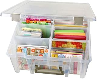 ArtBin 6990Ab Super Satchel Double Deep Box with Removable Dividers, Translucent Clear