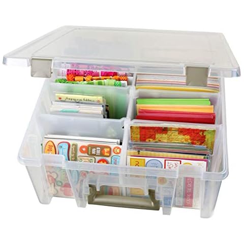 ArtBin Super Satchel Double Deep Compartment Box - Art Storage with 8 Removable Compartments, Smart Closure for Craft Supplies Cover