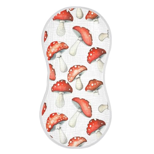 Mushrooms Baby Burp Cloths for Boys and Girls, Soft Muslin Spit Up Towels, 22