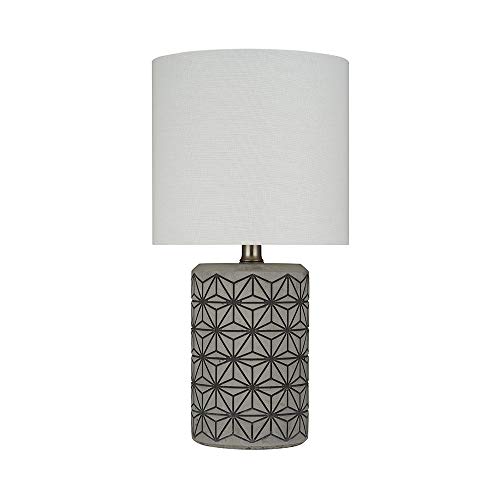 Rivet Cement-Textured Table Lamp, Bulb Included, 16.5