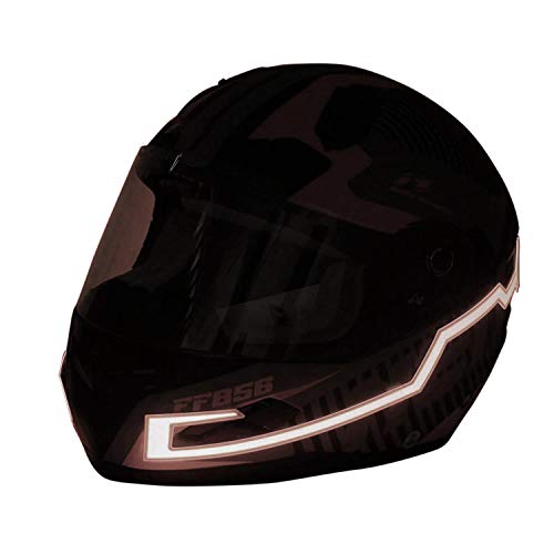 Image of AllExtreme EXHNL1W EL LED Helmet Light Strip with 3 Modes Flashing Night Bike Motorcycle Riding Signal Sticker (White)