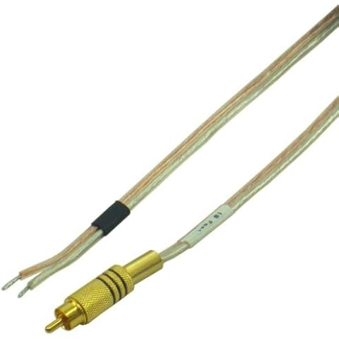 ieCables 16 AWG Speaker Wire with one Gold RCA (Phono) Male - Black on one end and Open Speaker Wire on The Other, 20 Foot Cover