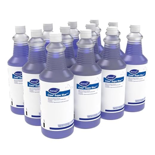 CREW 94476081 Super Blue Mild Acid Toilet Bowl Cleaner, Removes Rust, Scale & Stains, Citrus Scent, Ready-to-Use Squeeze Bottle, 32-Ounce (Pack of 12)