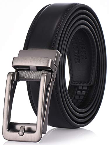 GALLERY SEVEN Leather Ratchet Belt For Men - Adjustable Click Belt - Casual Dress Belt