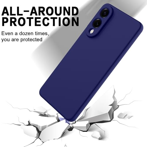 Image of Back Cover for Samsung Galaxy S25 Edge 5G | Full Camera Protection | Premium Liquid Silicon Case | Flexible Bumper Case for Samsung Galaxy S25 Edge 5G (Dark Blue)