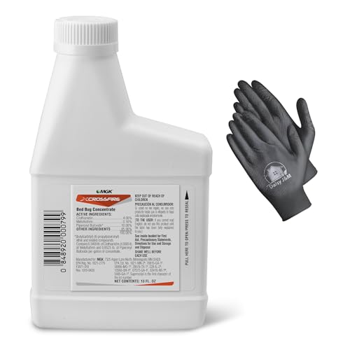 Crossfire Bedbug Concentrate 13oz + Disposable Gloves
