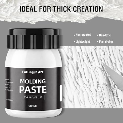 Image of Falling in Art 26.5 oz /750 g Modeling Paste for Acrylic Painting | High Density Acrylic Textured Paste for Textured Art and Canvas Paint, Art Projects, DIY, 3D Effect