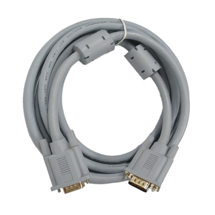 VGA Video Extension Cable VGA Cable Computer Monitor Connection Cable HD Cable Standard 3+6 Gold-Plated Head Gray 30m
