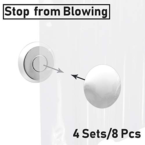 Magnetic Curtain Weights 4 Sets(8 Pc) - Use Of Weighted Shower Curtain Liner Weights, Curtain Magnets Closure, Flag Weights, Heavy Duty Works Outdoor Curtains - White, Round #TOP1