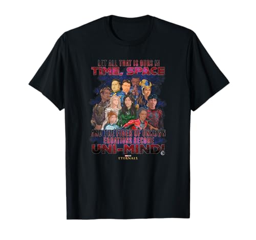 T-shirt Marvel Eternals en coton avec illustration graphique et citation de film de science-fiction