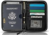 Passport Holder for Travel Essentials, RFID Blocking Protector Passport Wallets, Passport Document Organizer Case for Travel Must Have, Passport Book for Women, Couple, Family Cards, Tickets, ID, Cash