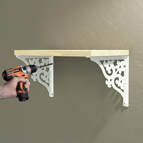 Image of Spillbox Wooden Pooja Home Temple|White Metal Shelf |Wall Mountable|Easy Screw Assembly|Home Temple for Puja Room |Pooja Stand | Mandir-Triple Floral (Small White)