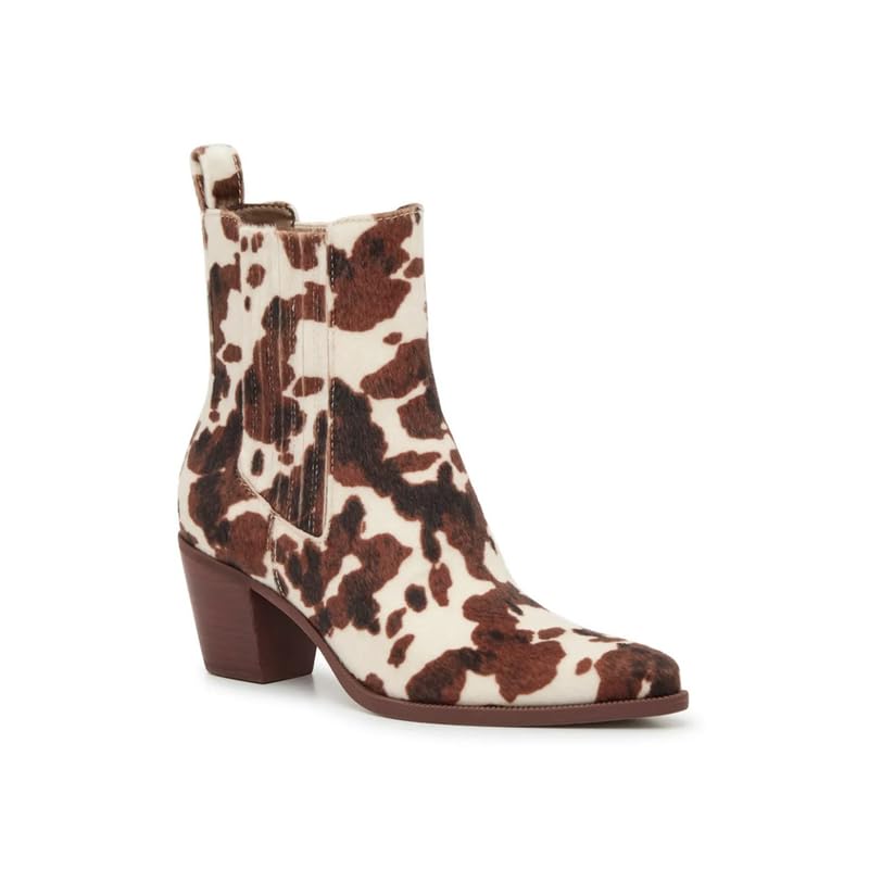 Womens Ankle Boots Pointed Toe Chunky Block Heel Western Booties Fashion Comfort Slip On Elastic Chelsea Booties