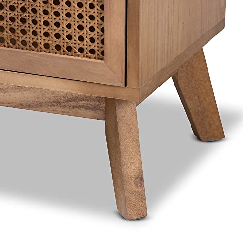 image for Baxton Studio Baden 26-inch High 3-Drawer Nightstand, Natural Brown an