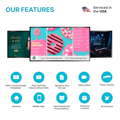 Image of EZ AD TV Digital Signage Player - Signage For Business & Electronic Menu Board- Auto-Post Content On Digital Display Board, Cloud Controlled 4K Media Player + Mobile App W Free AI Designer & Templates