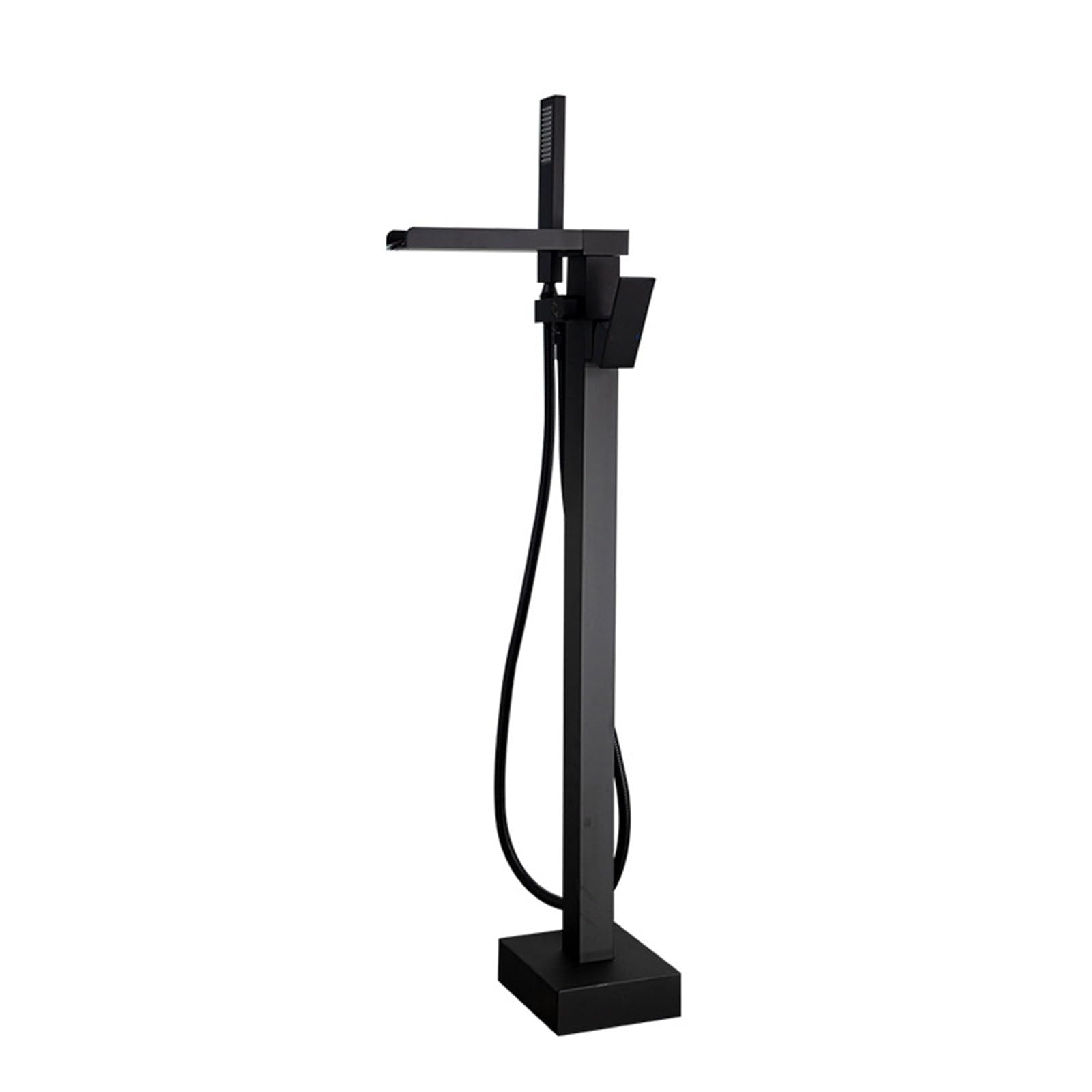WOTZOV Freestanding Bath Tap Waterfall Single Handle With Hand Shower Floor Mounted Bathtub Faucet Freestanding Bathtub Faucet