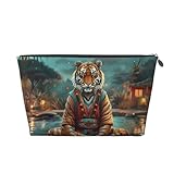 Bolsa de maquillaje de tigre meditador, Talla única
